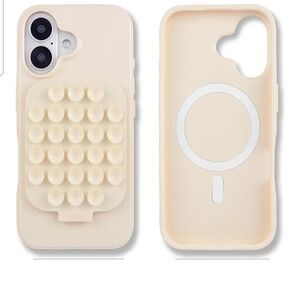 SONIX Cream MagSafe Compatible Suction Phone 16 Case In Linen. NIB